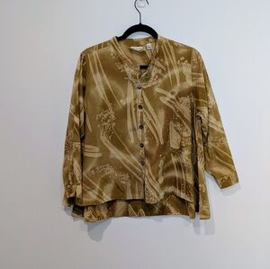 Adverb Printed Abstract Asymmetrical Top Art To Wear Lagenlook M